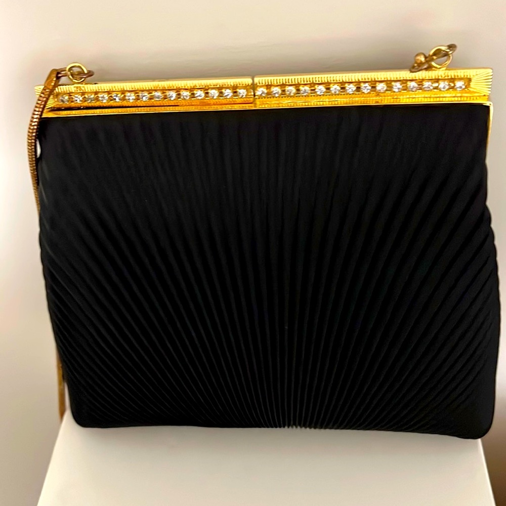 Vintage Purse pleated with rhinestones